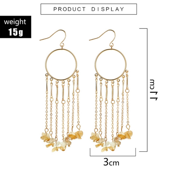 Beautiful REAL STONE EARRINGS - Picture 2 of 7